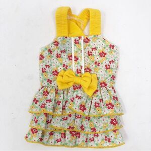 DOGGO | Floral Spring Dog Dress Yellow Accents and Bow Size X-Small NWOT